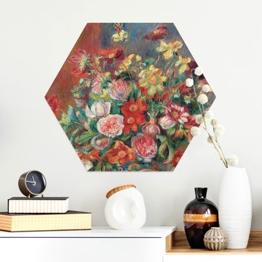 Hexagon Bild Alu-Dibond - Auguste Renoir - Blumenvase