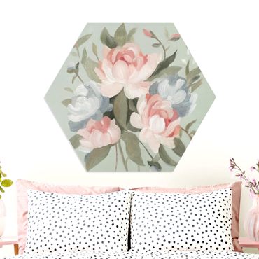 Hexagon Bild Forex - Bouquet in Pastell I