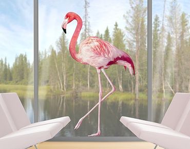 Fensterfolie - Fenstersticker No.YK21 Pink Flamingo - Fensterbilder