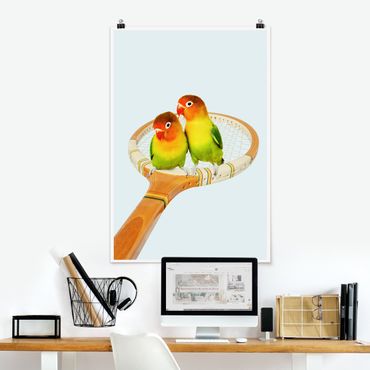 Poster - Jonas Loose - Tennis mit Vögeln - Hochformat 3:2
