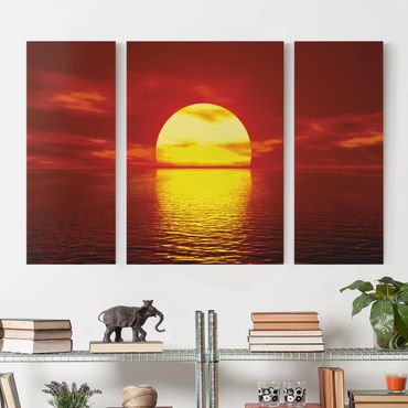 Leinwandbild 3-teilig - Fantastic Sunset - Triptychon