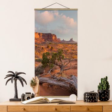 Stoffbild mit Posterleisten - Monument Valley Navajo Tribal Park Arizona - Hochformat 1:2