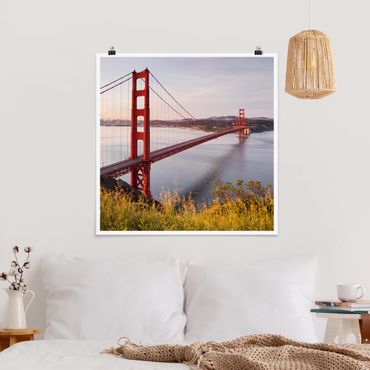 Poster - Golden Gate Bridge in San Francisco - Quadrat 1:1