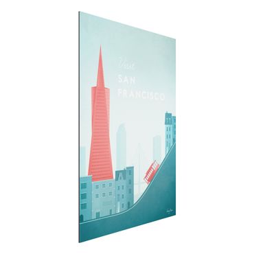 Aluminium Print - Reiseposter - San Francisco - Hochformat 3:2