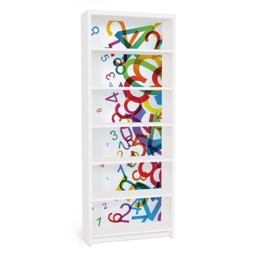 Möbelfolie für IKEA Billy Regal - Klebefolie Colourful Numbers