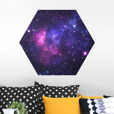 Hexagon Bild Alu-Dibond - Galaxie