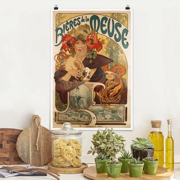 Poster - Alfons Mucha - Plakat für La Meuse Bier - Hochformat 3:2