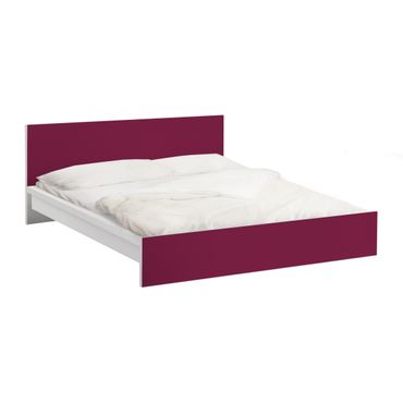 Möbelfolie für IKEA Malm Bett niedrig 160x200cm - Klebefolie Colour Wine Red