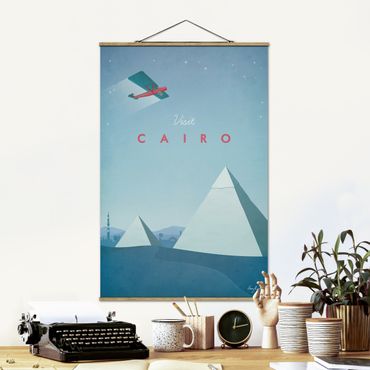 Stoffbild mit Posterleisten - Reiseposter - Cairo - Hochformat 2:3
