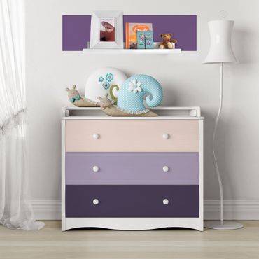Klebefolie - 3 violette Blütenfarben & helle Kontrastfarbe - Perlmutt Lavendel Flieder Rotviolett