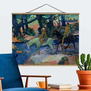 Stoffbild mit Posterleisten - Paul Gauguin - Die Flucht - Querformat 4:3