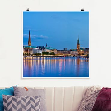 Poster - Hamburg Skyline - Quadrat 1:1