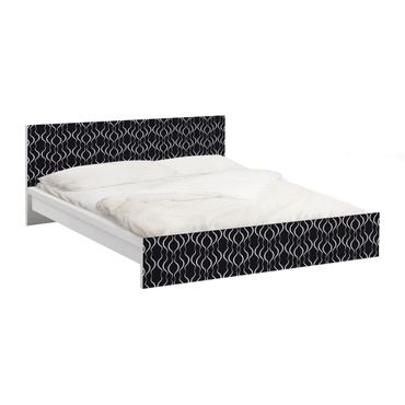 Möbelfolie für IKEA Malm Bett niedrig 140x200cm - Klebefolie Punktmuster in Schwarz