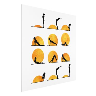 Forex Fine Art Print - Yoga - Der Sonnengruß - Quadrat 1:1