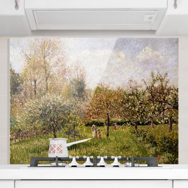 Glas Spritzschutz - Camille Pissarro - Frühling in Eragny - Querformat - 4:3
