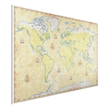 Alu-Dibond Bild - World Map
