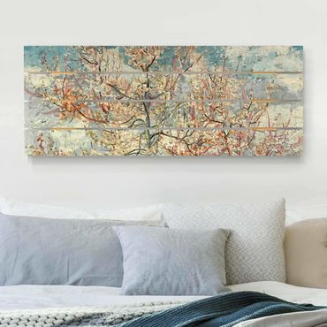 Holzbild - Vincent van Gogh - Blühende Pfirsichbäume - Querformat 2:5