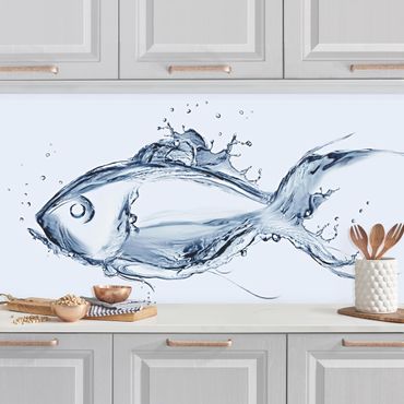 Küchenrückwand - Liquid Silver Fish II