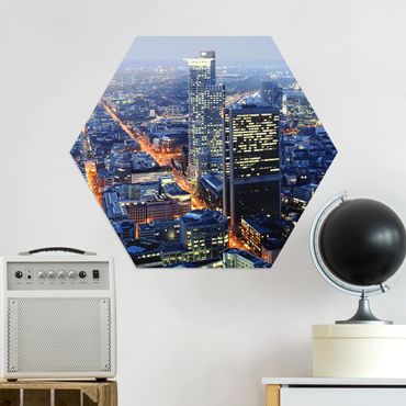 Hexagon Bild Alu-Dibond - Frankfurt