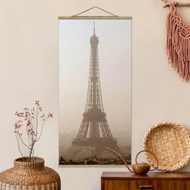Stoffbild mit Posterleisten - Tour Eiffel - Hochformat 1:2