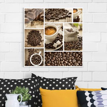 Glasbild - Kaffee Collage - Quadrat 1:1