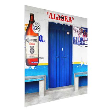 Glasbild - ALASKA Blue Bar - Quadrat 1:1