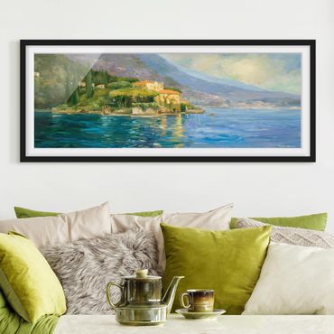 Bild mit Rahmen - Italienische Landschaft - Meer - Panorama Querformat