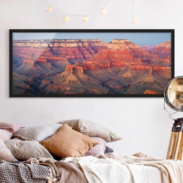 Bild mit Rahmen - Grand Canyon nach dem Sonnenuntergang - Panorama Querformat