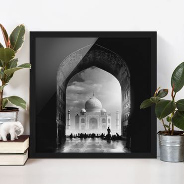 Bild mit Rahmen - Das Tor zum Taj Mahal - Quadrat 1:1