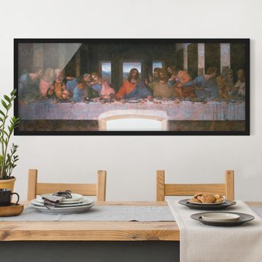Bild mit Rahmen - Leonardo da Vinci - Das letzte Abendmahl - Panorama Querformat