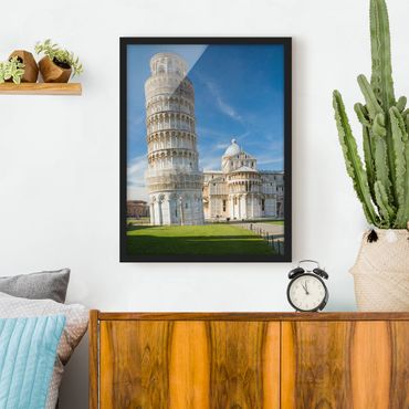 Bild mit Rahmen - Der schiefe Turm von Pisa - Hochformat 3:4