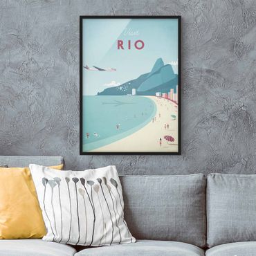 Bild mit Rahmen - Reiseposter - Rio de Janeiro - Hochformat 4:3