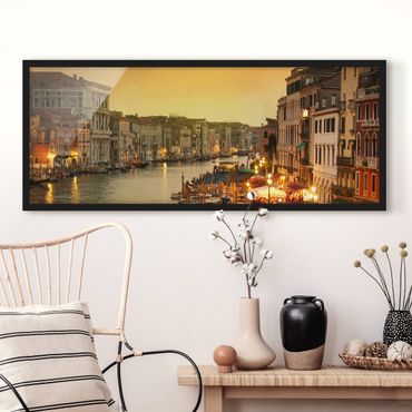 Bild mit Rahmen - Großer Kanal von Venedig - Panorama Querformat