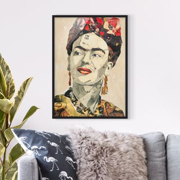 Bild mit Rahmen - Frida Kahlo - Collage No.2 - Hochformat 3:4