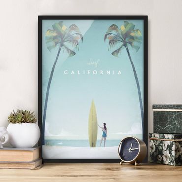 Bild mit Rahmen - Reiseposter - California - Hochformat 4:3