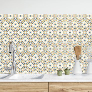 Küchenrückwand - Orientalisches Muster mit gelben Sternen
