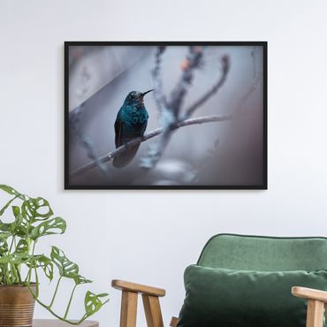 Bild mit Rahmen - Kolibri im Winter - Querformat 3:4