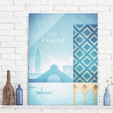 Glasbild - Reiseposter - Venedig - Hochformat 4:3