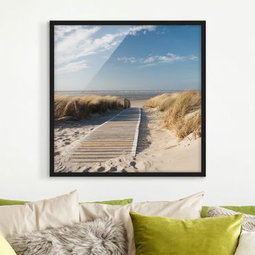 Bild mit Rahmen - Ostsee Strand - Quadrat 1:1