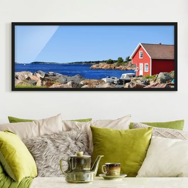 Bild mit Rahmen - Urlaub in Norwegen - Panorama Querformat