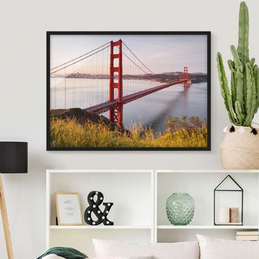 Bild mit Rahmen - Golden Gate Bridge in San Francisco - Querformat 3:4