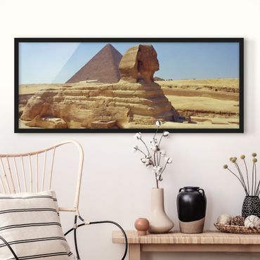 Bild mit Rahmen - Geheimnisvolle Sphinx - Panorama Querformat