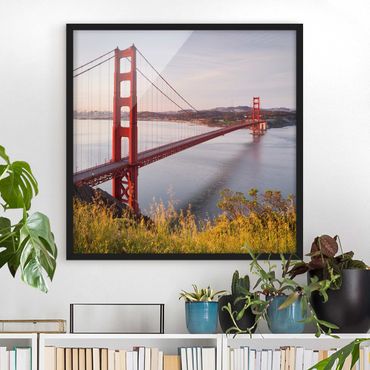 Bild mit Rahmen - Golden Gate Bridge in San Francisco - Quadrat 1:1
