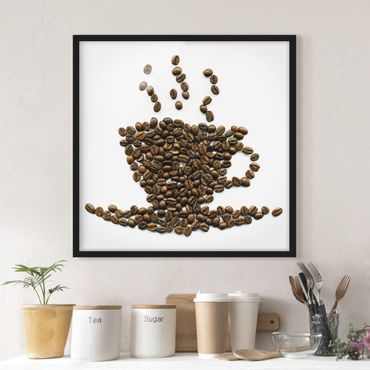 Bild mit Rahmen - Coffee Beans Cup - Quadrat 1:1
