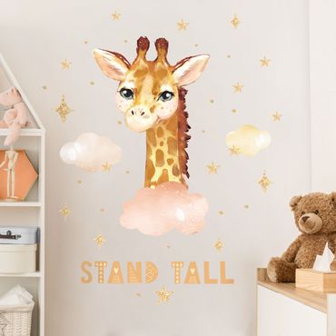 Wandtattoo - Aquarell Giraffe - Stand tall