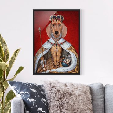 Bild mit Rahmen - Tierportrait - Dackelkönigin - Hochformat 4:3