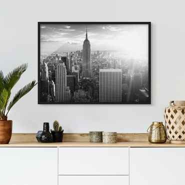 Bild mit Rahmen - Manhattan Skyline - Querformat 3:4