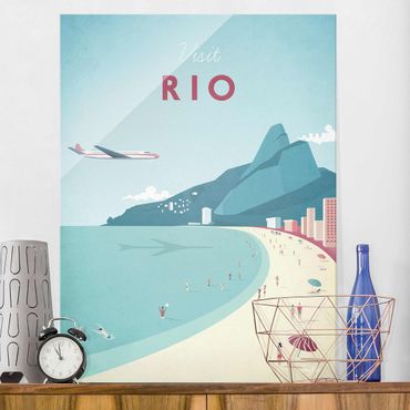 Glasbild - Reiseposter - Rio de Janeiro - Hochformat 4:3