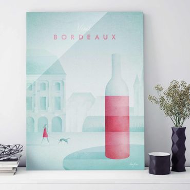 Glasbild - Reiseposter - Bordeaux - Hochformat 4:3
