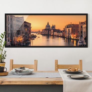 Bild mit Rahmen - Goldenes Venedig - Panorama Querformat